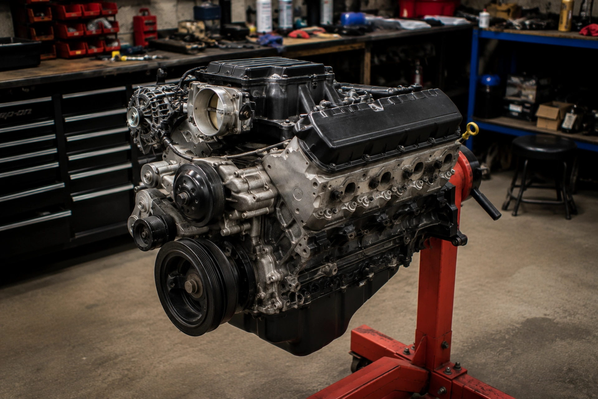 Engine replacement at G&S Machine Shop