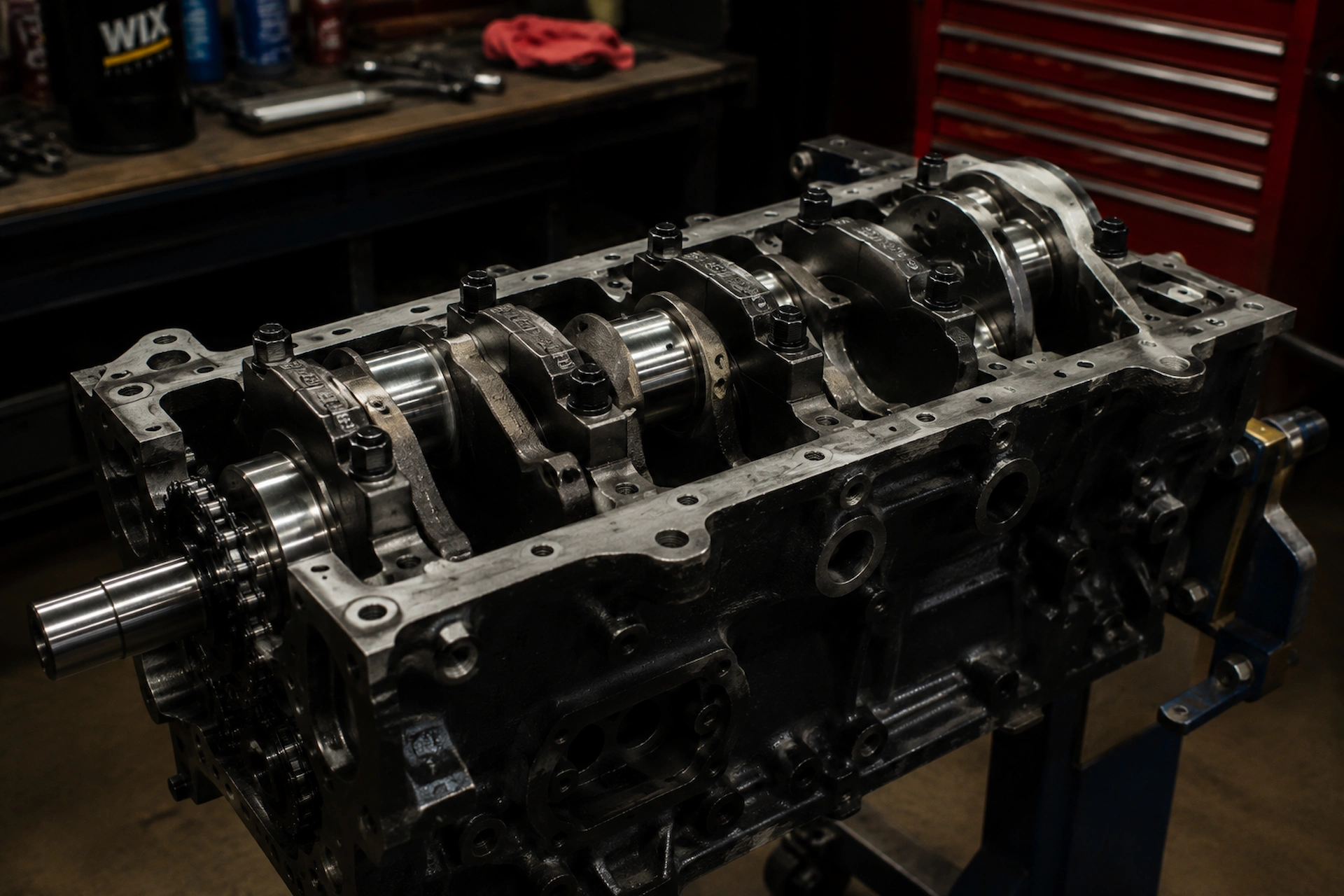 Short block assembly at G&S Machine Shop